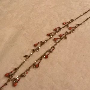 DewDrop pink Toned with Gold Necklace